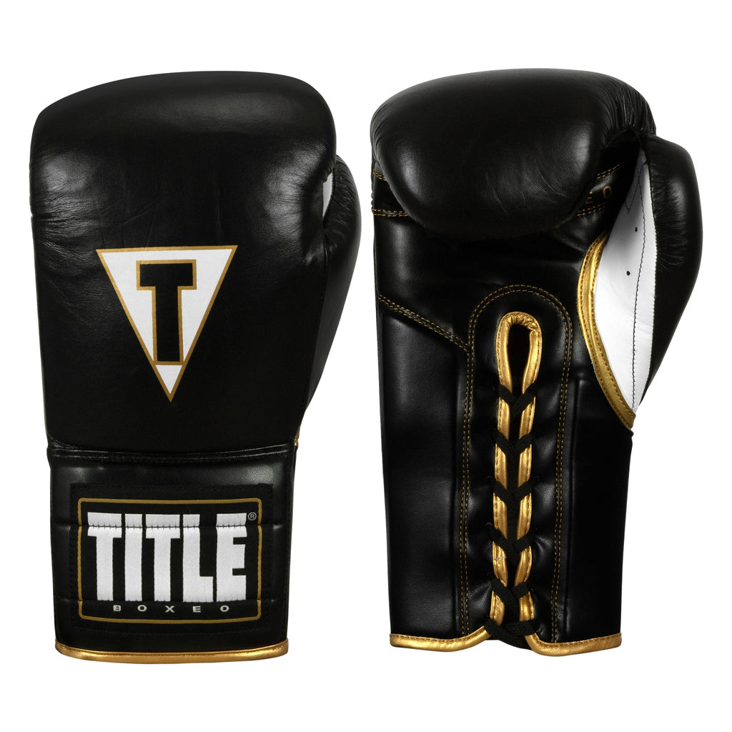TITLE QUATRO CUERO CORDONES Guantes de boxeo