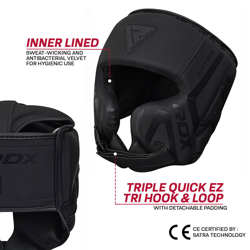 RDX T15 NOIR CHEECK Casco para boxeo