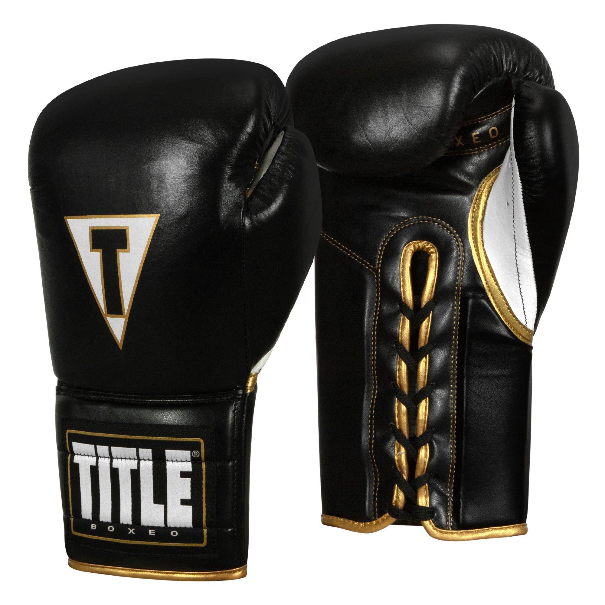 TITLE QUATRO CUERO CORDONES Guantes de boxeo